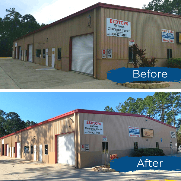Before and after warehouse painting