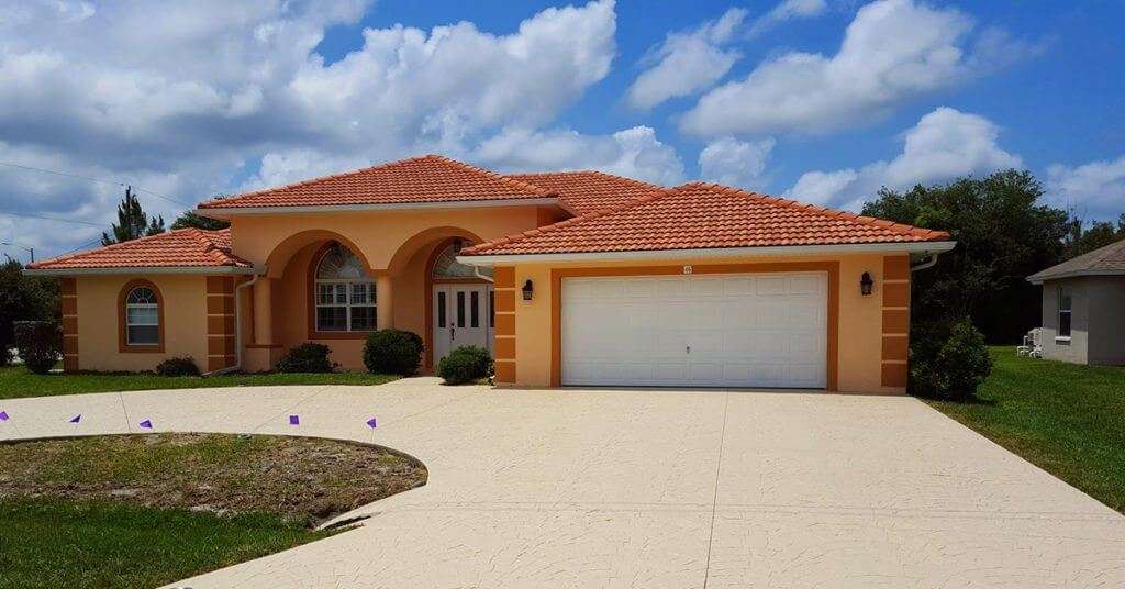 Freshly painted orange home